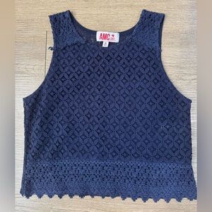 Blue Sleeveless Tank Top